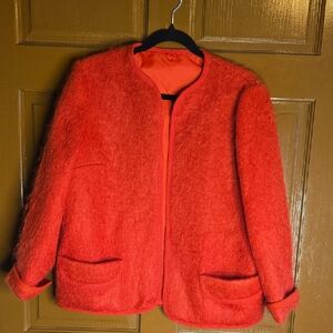 Rannoch-Mohair/wool blend red opwn jkt. Sz 14